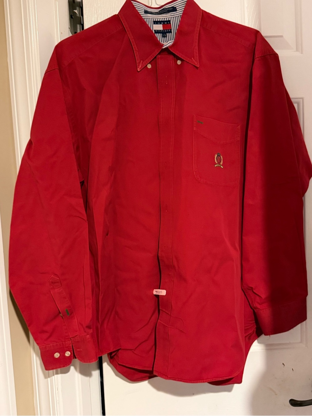 Tommy Hilfiger Men's Red Button-Front Casual Shirt